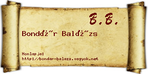 Bondár Balázs névjegykártya