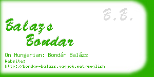 balazs bondar business card