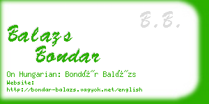 balazs bondar business card